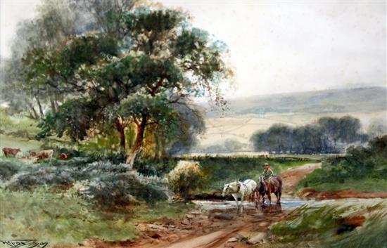 Henry Charles Fox (1860-1913) In the Berkshire Downs near Streatley, 14 x 21.25in.